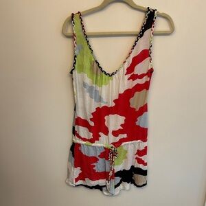 Colorful Camouflage Diane von Furstenberg Swim coverup  Romper